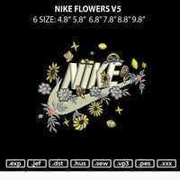 Nike Flowers V5 Embroidery File 6 sizes