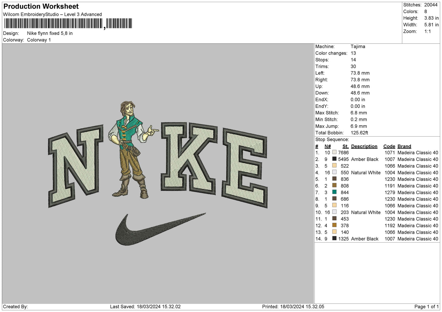 Nike Flynn 02 Embroidery File 6 sizes