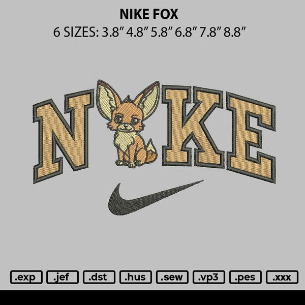 Nike Fox Embroidery File 6 sizes