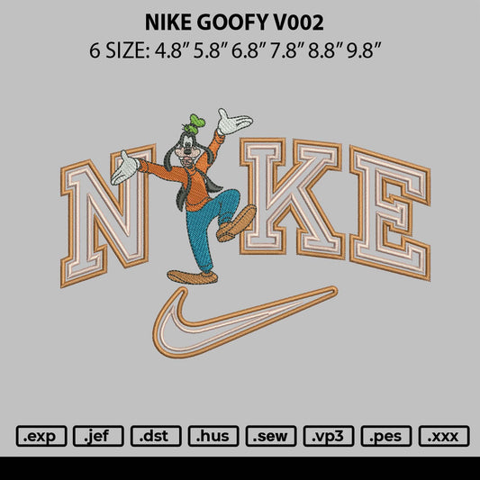 Nike Goofy V002 Embroidery File 6 sizes