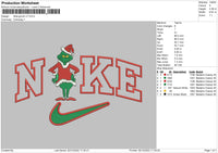 Nike Grinch V7 Embroidery File 6 sizes