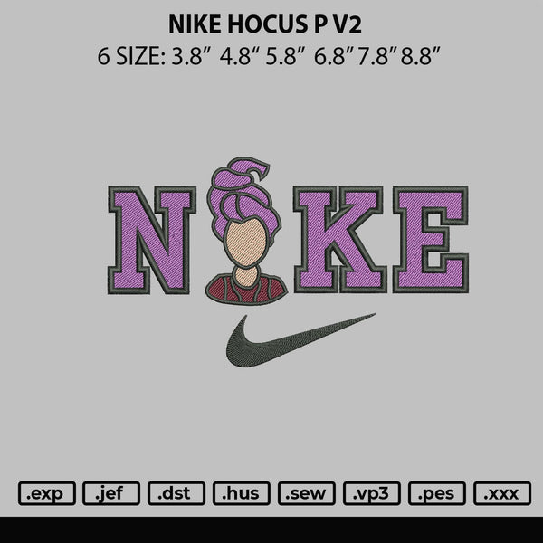 Nike Hocus P V2 Embroidery File 6 sizes