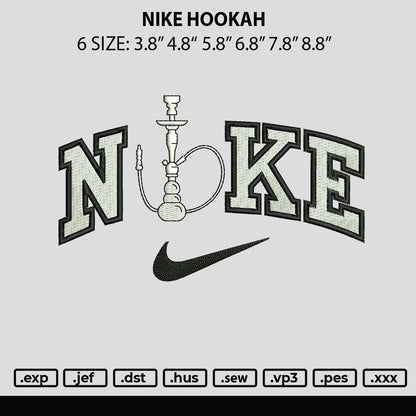 Nike Hookah Embroidery File 6 sizes