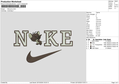 Nike Jerry 03 Embroidery File 6 size