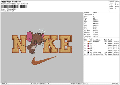 Nike Jerry Embroidery Fil 6 sizes