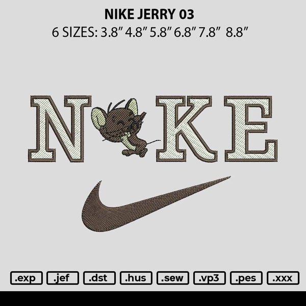 Nike jerry 03 Embroidery File 6 sizes