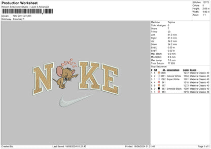 Nike Jerry V2 Embroidery File 6 sizes