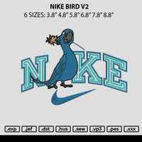 Nike Bird V2 Embroidery File 6 sizes