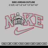 Nike Jordan Outline Embroidery File 6 sizes