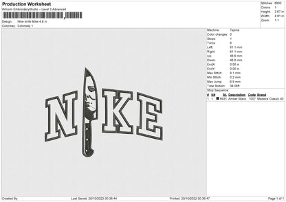 Nike Knife Mike Embroidery File 6 sizes