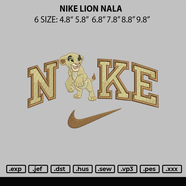 Nik Lion Nala Embroidery File 6 sizes
