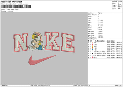 Nike Lola V2 Embroidery File 4 size
