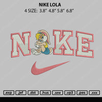 Nike Lola V2 Embroidery File 4 size