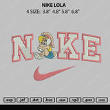 Nike Lola V2 Embroidery File 4 size