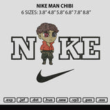 Nike Man Chibi Embroidery File 6 sizes