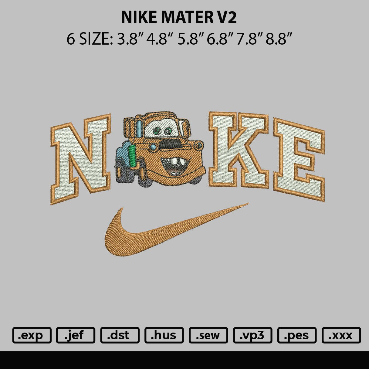 Nike Mater V2 Embroidery File 6 sizes