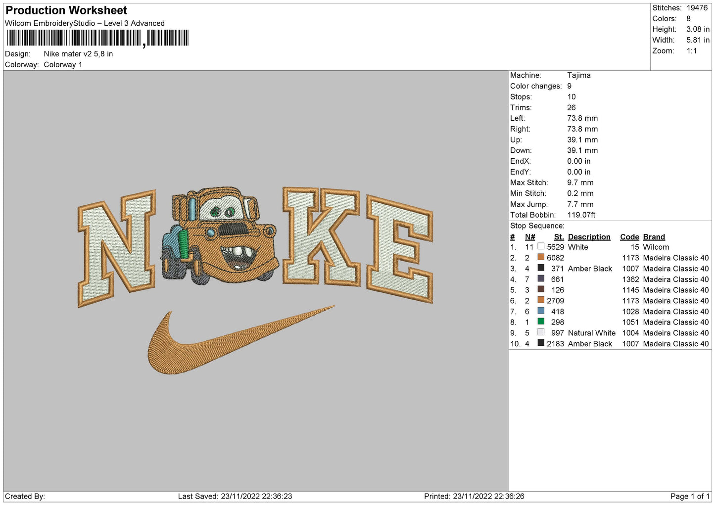 Nike Mater V2 Embroidery File 6 sizes