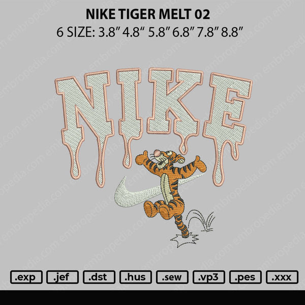 Nike Tiger Melt 02 Embroidery File 6 sizes