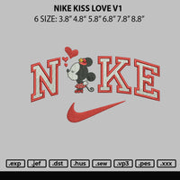 Nike Kiss Love V1 Embroidery File 6 sizes