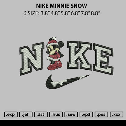 Nike Minnie Snow Embroidery File 6 sizes