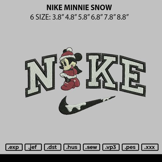 Nike Minnie Snow Embroidery File 6 sizes