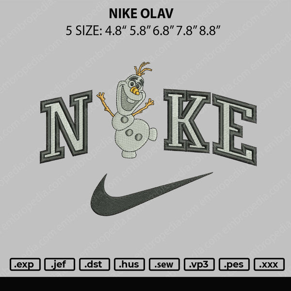 Nike Olav Embroidery File 5  sizes