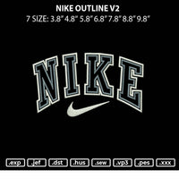 Nike Outline 2 Embroidery File 7 sizes