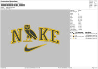 Nike Owl Ovo Embroidery File 5 sizes