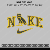Nike Owl Ovo Embroidery File 5 sizes