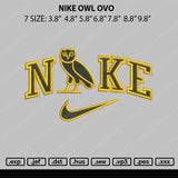 Nike Owl Ovo Embroidery File 5 sizes