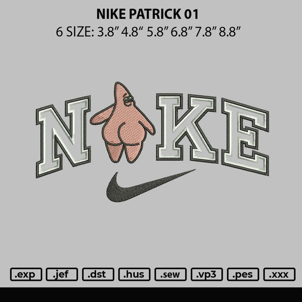 Nike Patric 01 Embroidery File 6 sizes