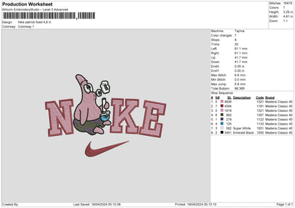 Nike Patrick Smoke Embroidery File 6 sizes