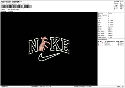 Nike Pendant Embroidery File 6 sizes