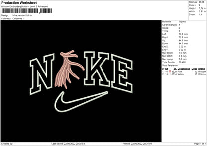 Nike Pendant Embroidery File 6 sizes