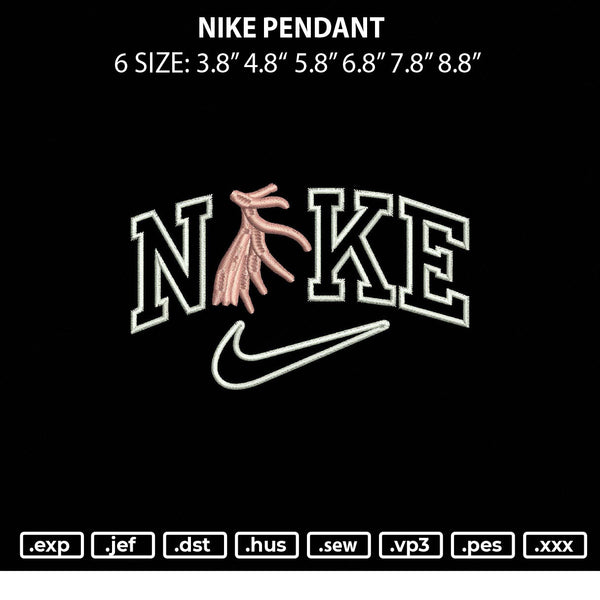 Nike Pendant Embroidery File 6 sizes