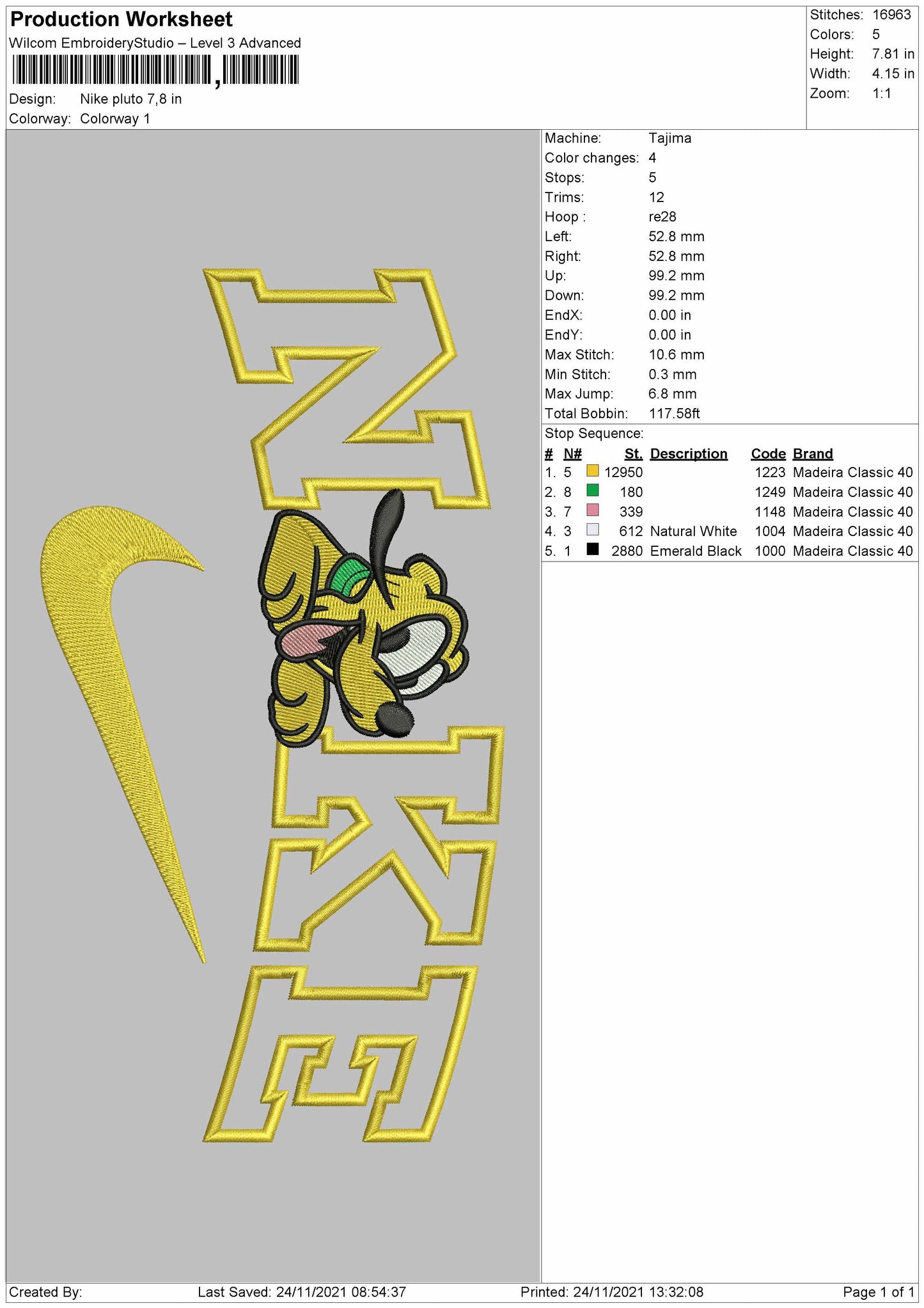 Nike Pluto Embroidery File 6 size