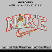 Nike Pooh V3 Embroidery File 6 sizes