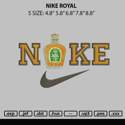 Nike Royal Embroidery File 6 sizes