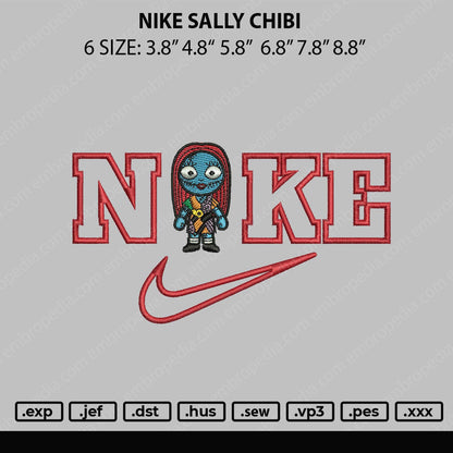 Nike Sally Chibi Embroidery File 6 sizes