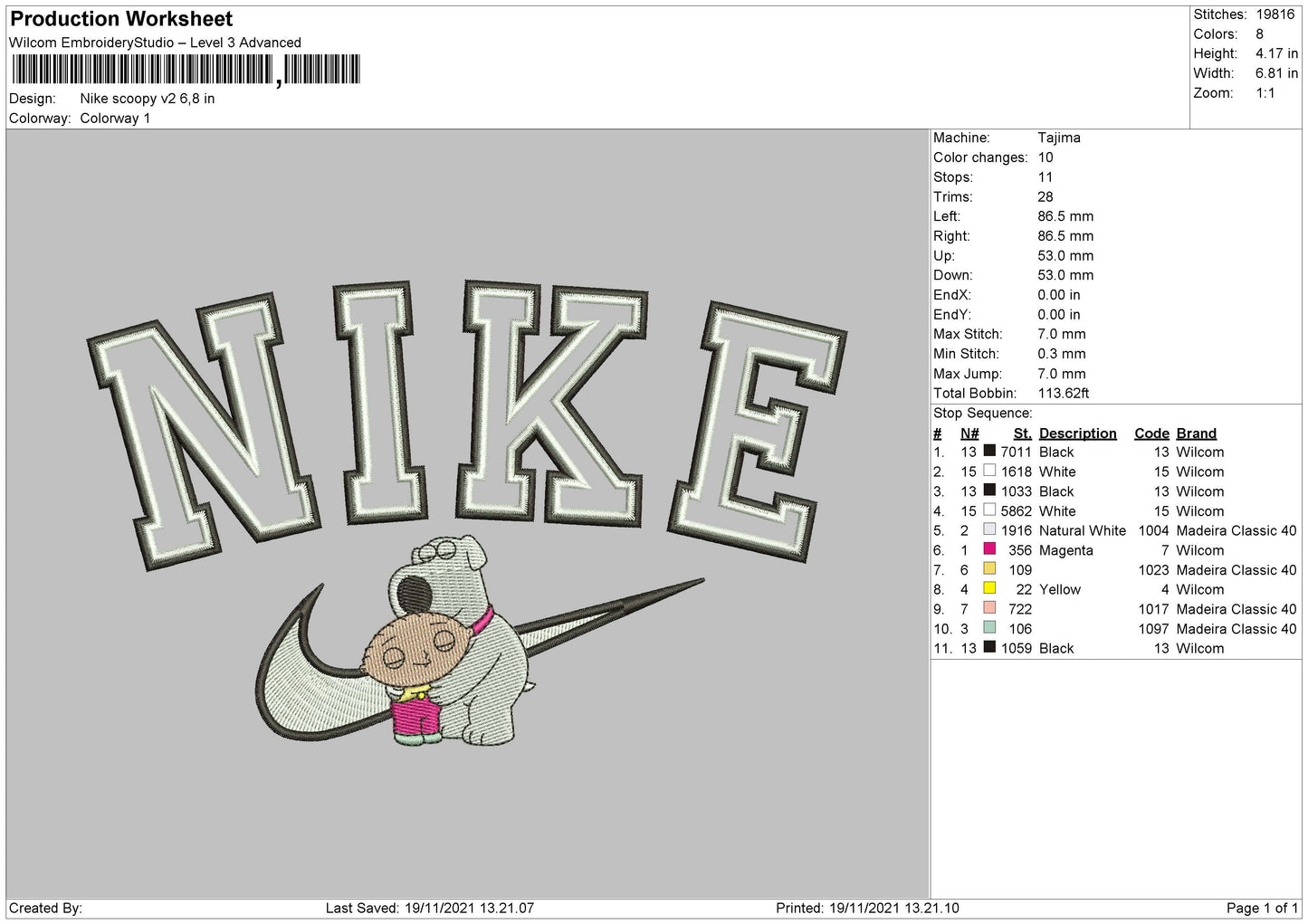 Nike Scoopy Embroidery File 4 size