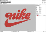 Nike Script 02 Embroidery File 5 sizes