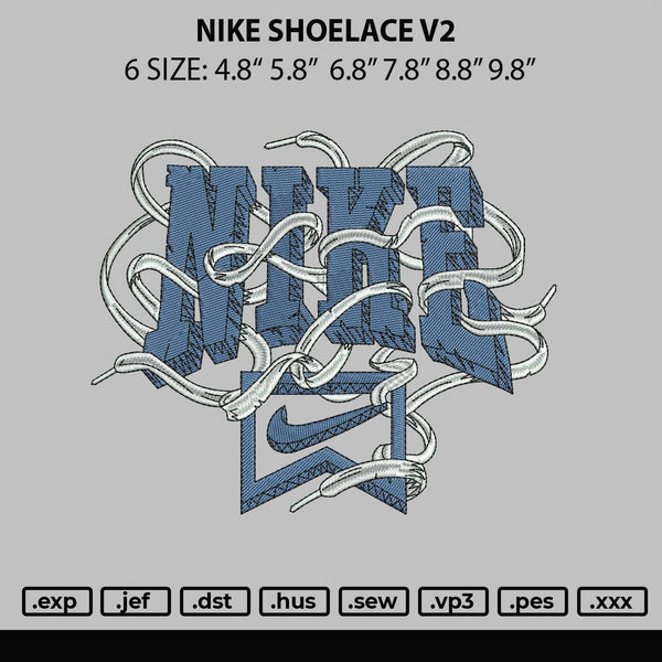 Nike Shoelace V2 Embroidery File 6 sizes