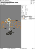 Nike Skeleton Pumpkin Embroidery File 6 sizes