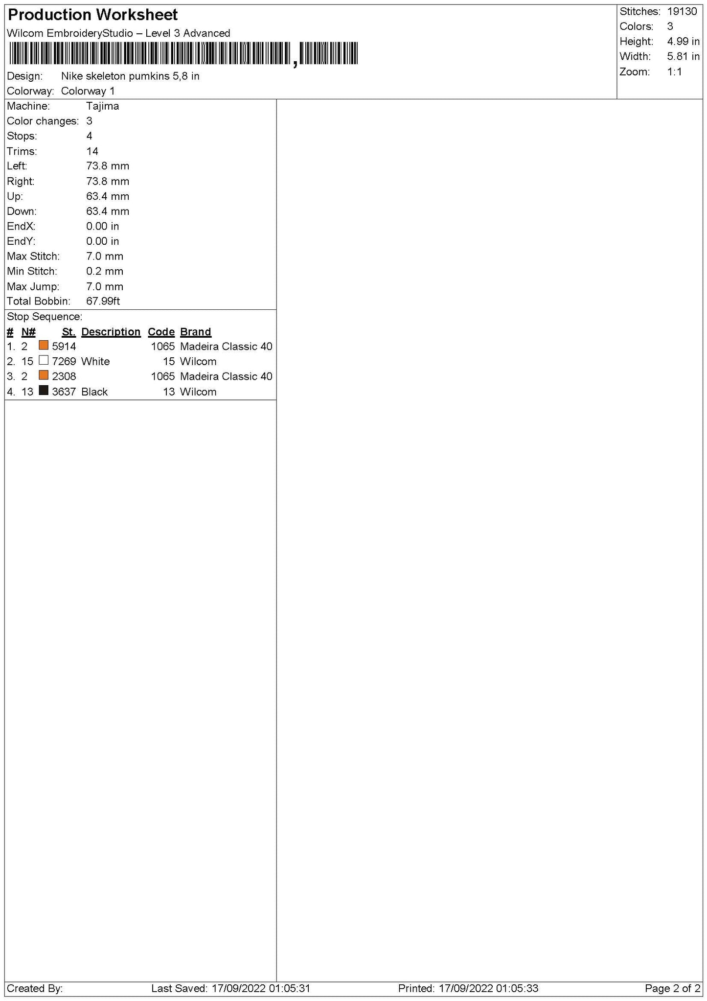 Nike Skeleton Pumpkin Embroidery File 6 sizes