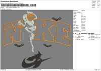 Nike Skeleton Pumpkin Embroidery File 6 sizes