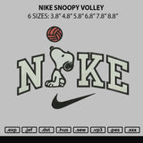 Nike Snoopy Volley Embroidery File 6 sizes