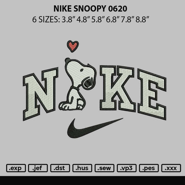 Nike Snoopy 0620 Embroidery File 6 sizes