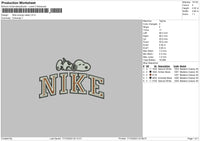 Nike Snoopy Sleep Embroidery File 6 sizes