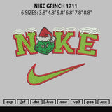Nike Grinch 1711 Embroidery File 6 sizes