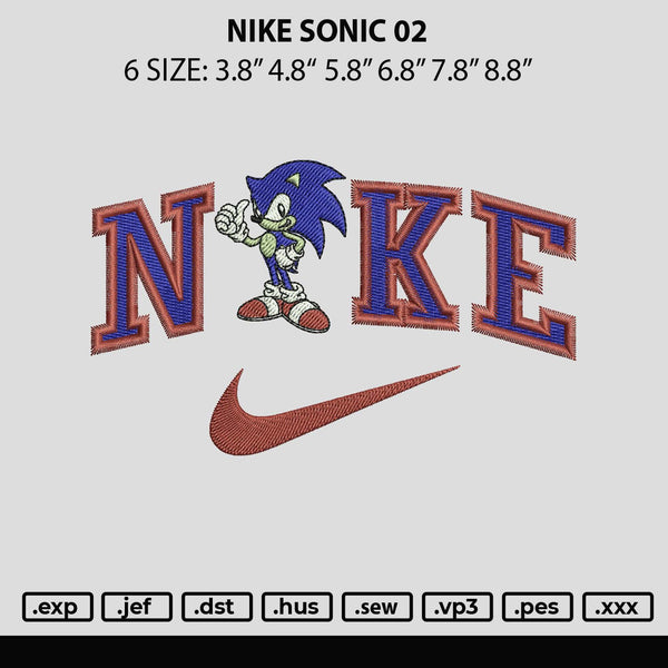 Nike Sonic 02 Embroider File 6 sizes